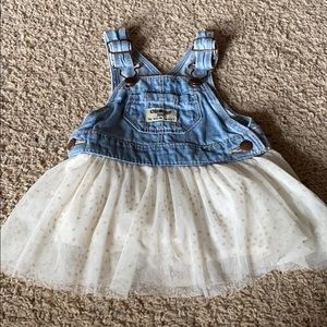Overall dress with toole skirt